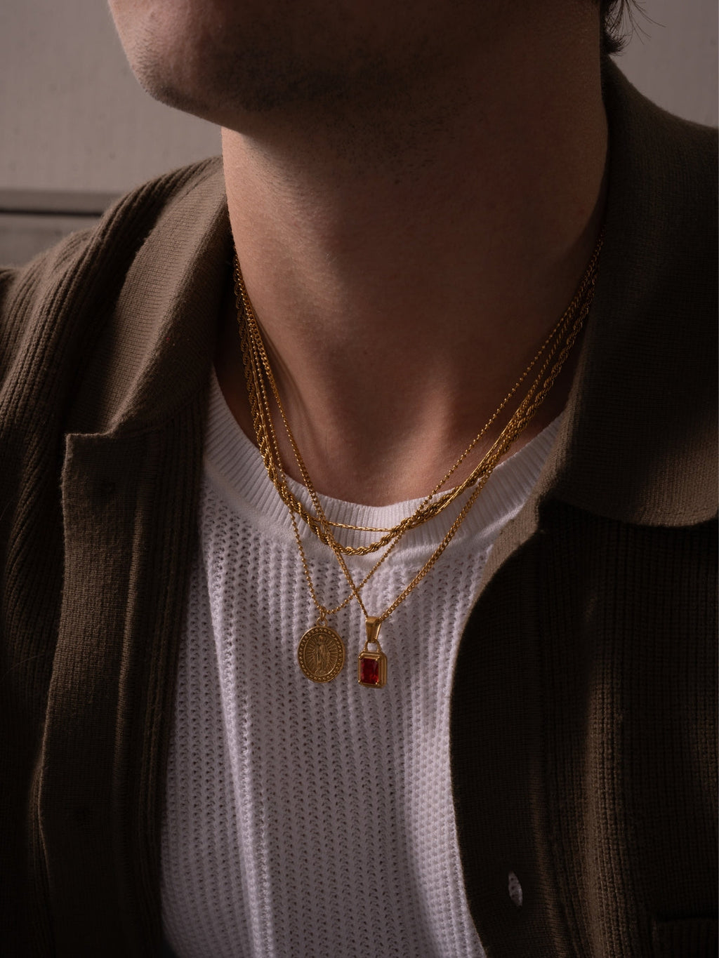 RED GEMSTONE CHAIN | 18K Goud
