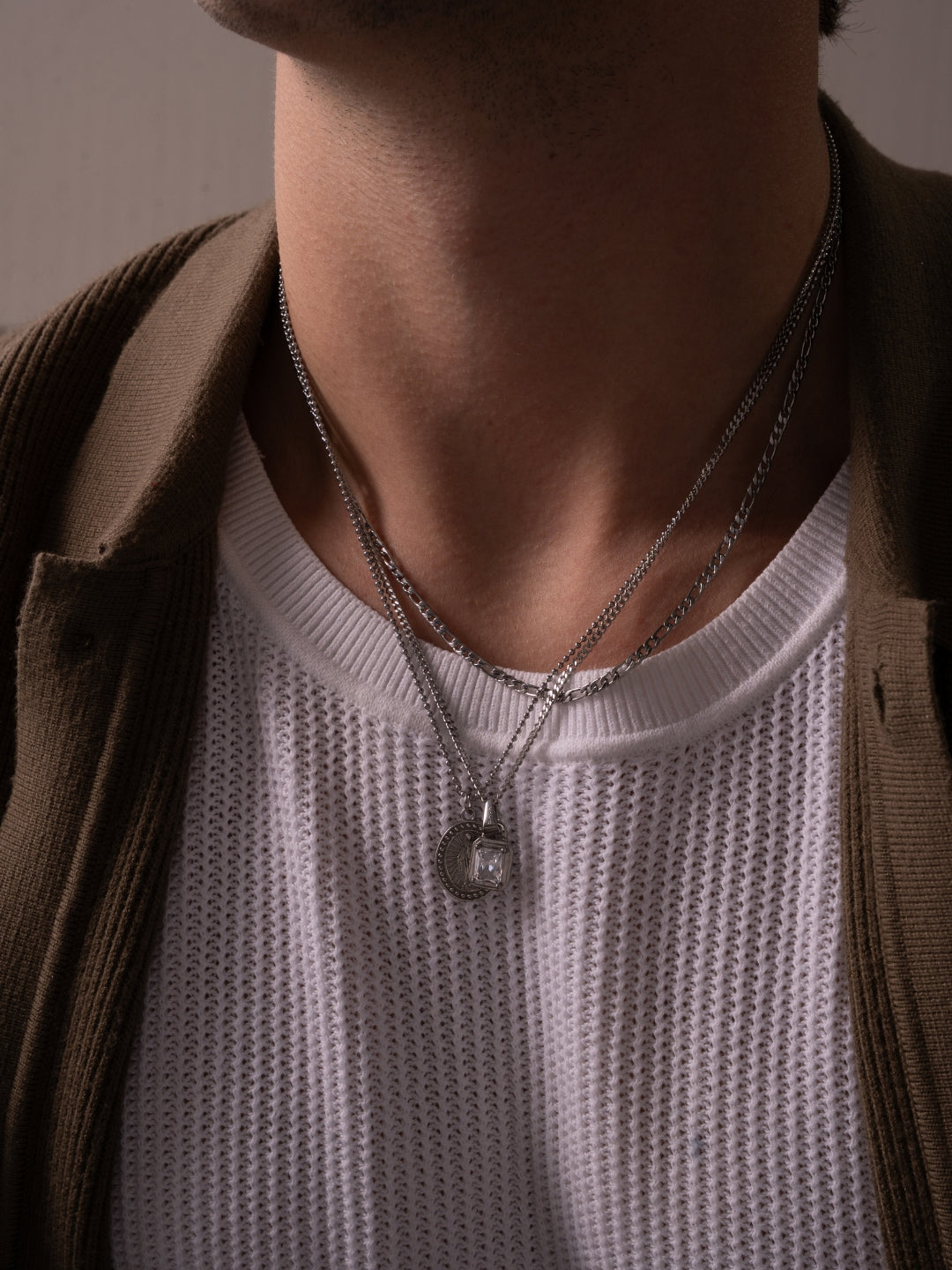 WHITE GEMSTONE CHAIN | Zilver