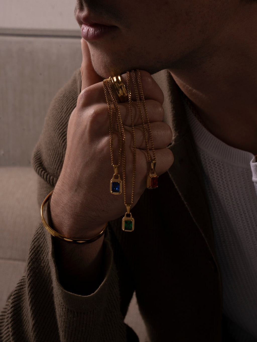 GREEN GEMSTONE CHAIN | 18K Goud