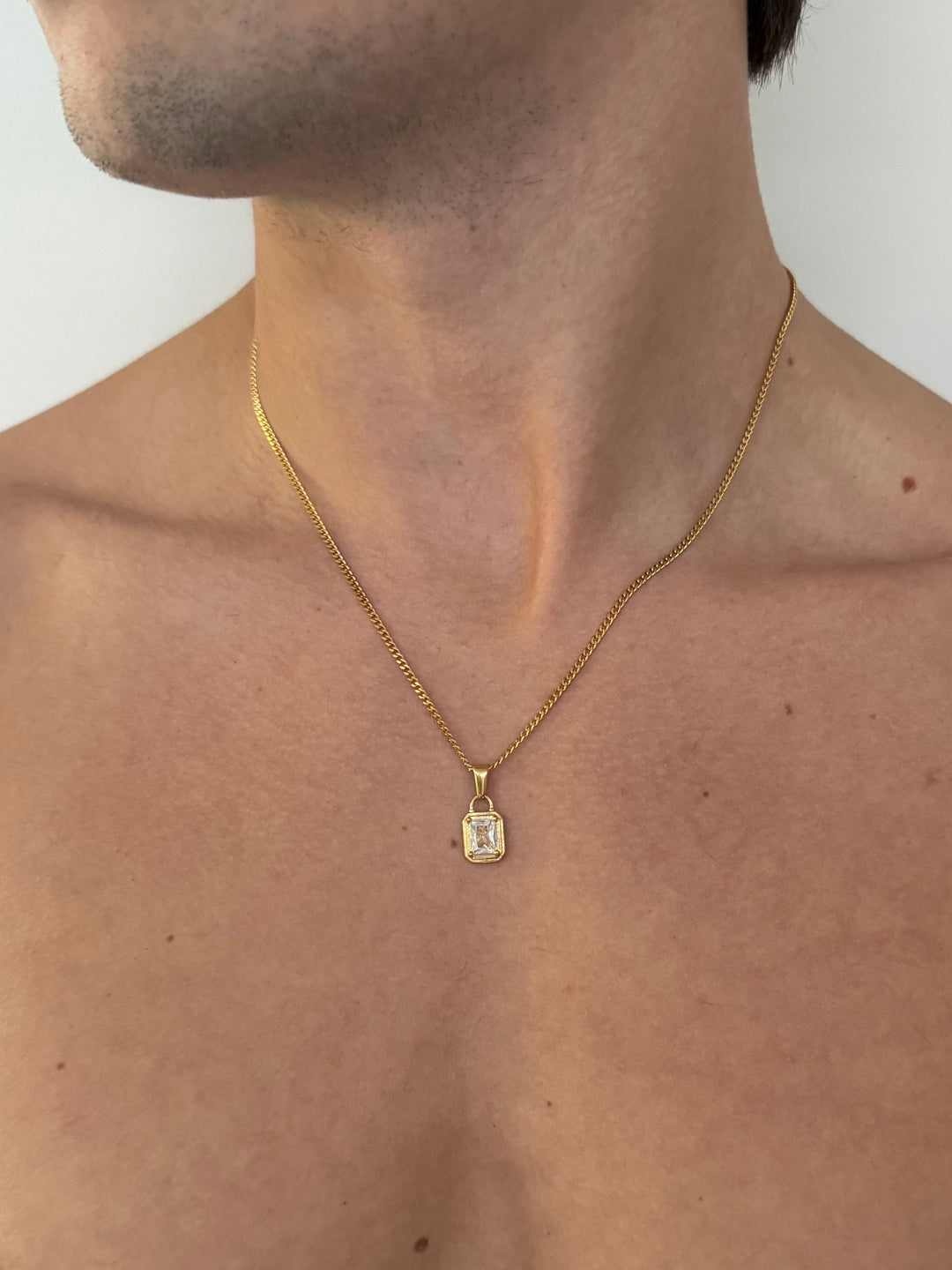WHITE GEMSTONE CHAIN | 18K Goud