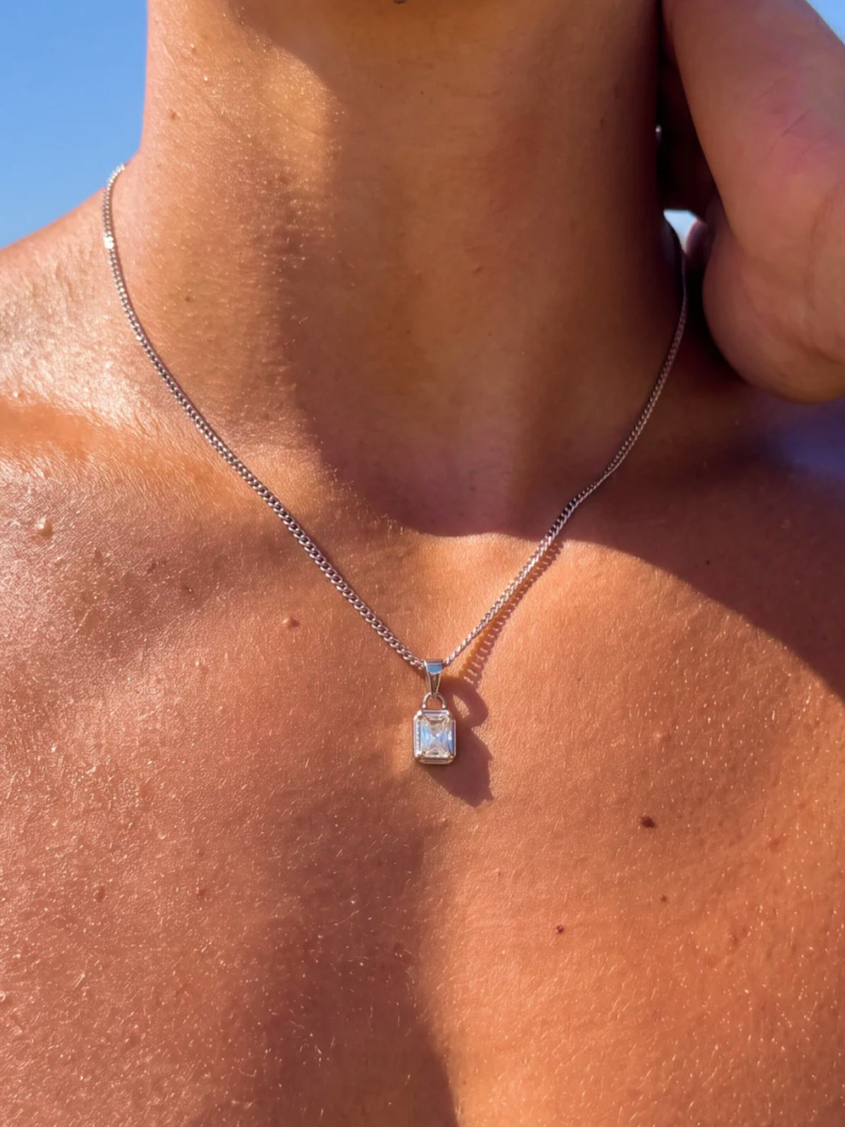 WHITE GEMSTONE CHAIN | Zilver