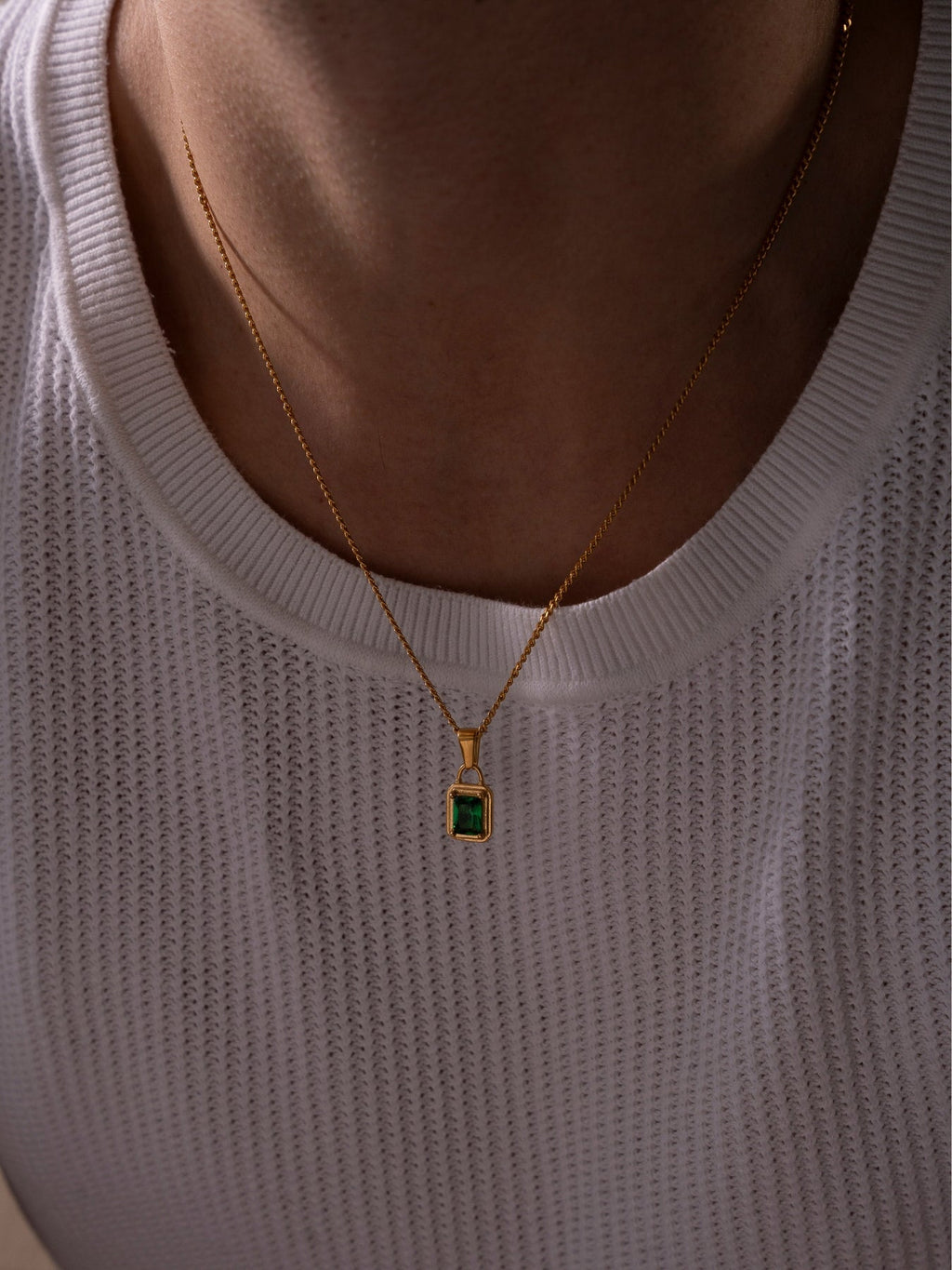GREEN GEMSTONE CHAIN | 18K Goud