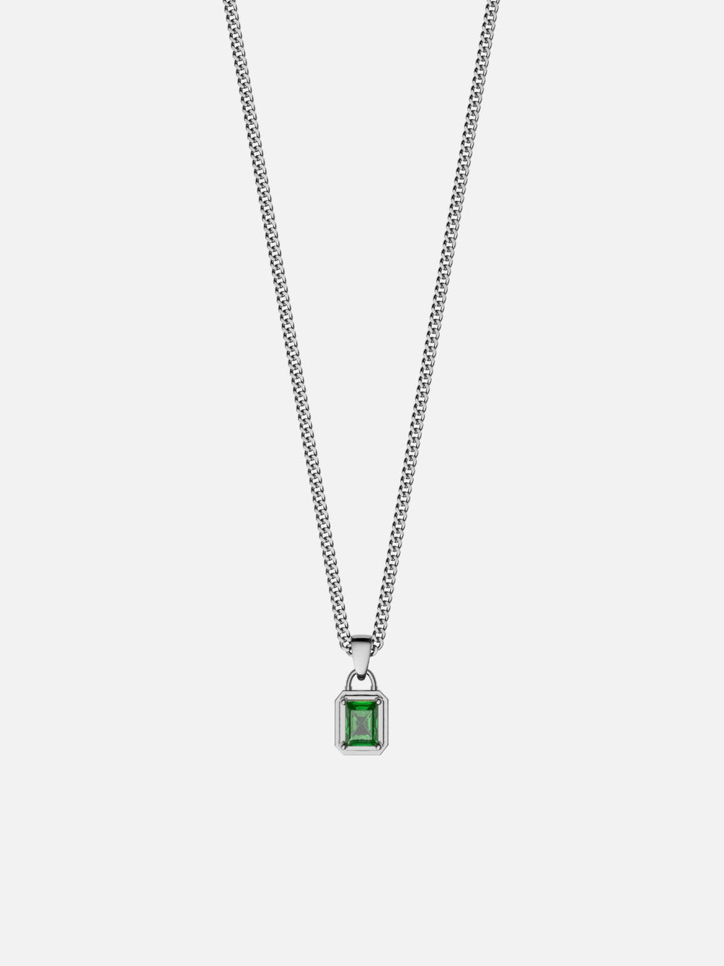 GREEN GEMSTONE CHAIN | Zilver