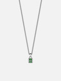 GREEN GEMSTONE CHAIN | Zilver