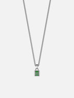 GREEN GEMSTONE CHAIN | Zilver