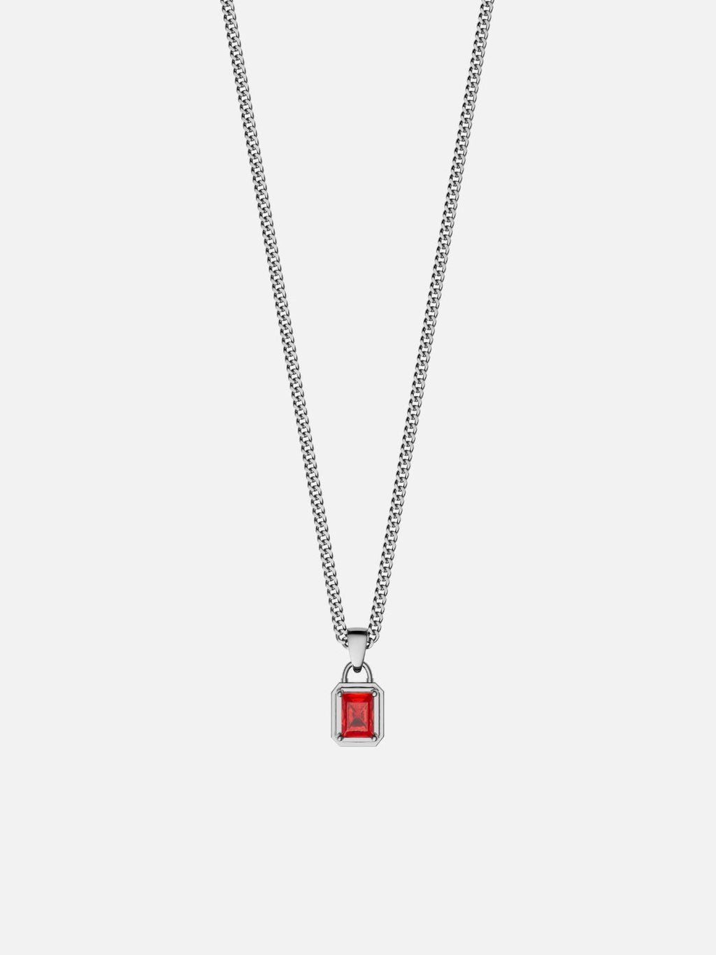RED GEMSTONE CHAIN | Zilver