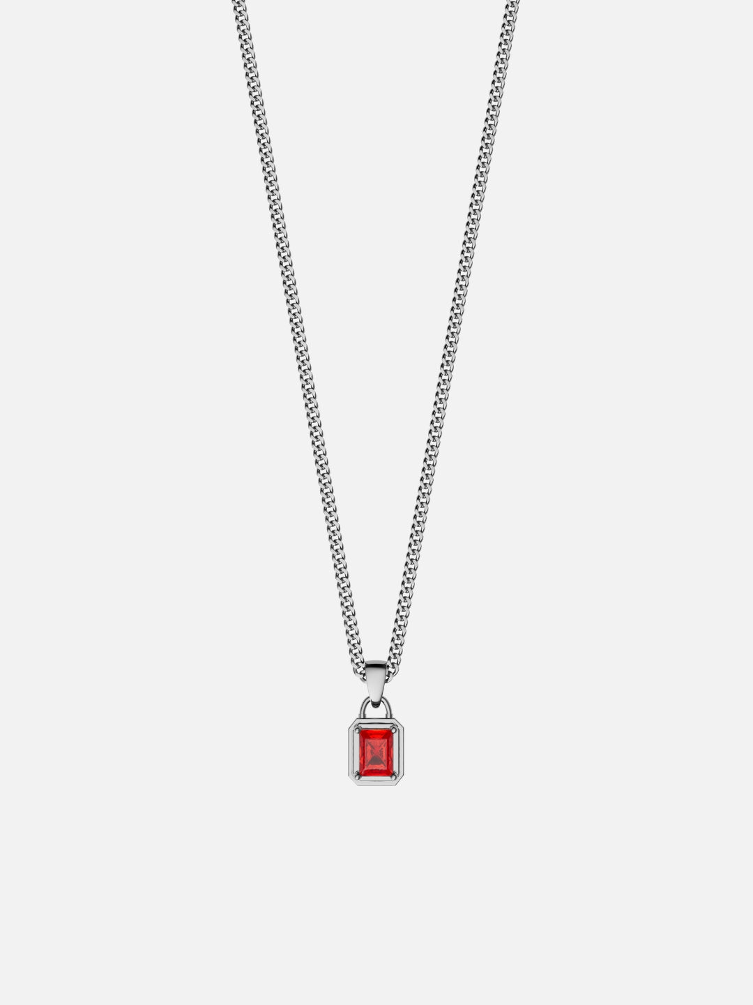 RED GEMSTONE CHAIN | Zilver