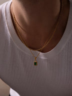 GREEN GEMSTONE CHAIN | 18K Goud
