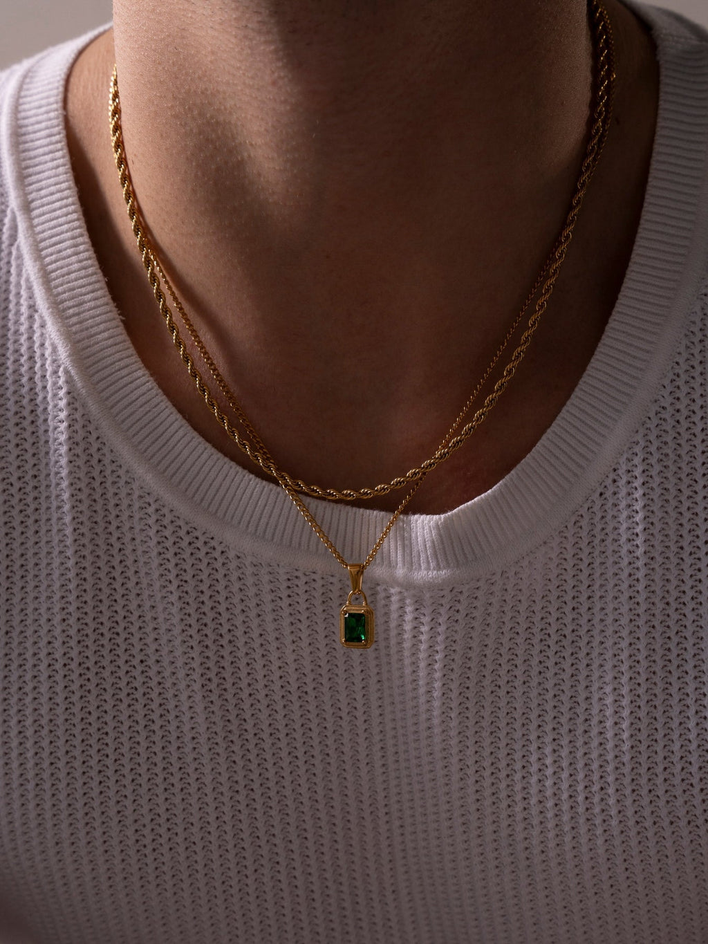 GREEN GEMSTONE CHAIN | 18K Goud