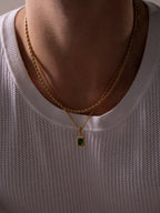 GREEN GEMSTONE CHAIN | 18K Goud