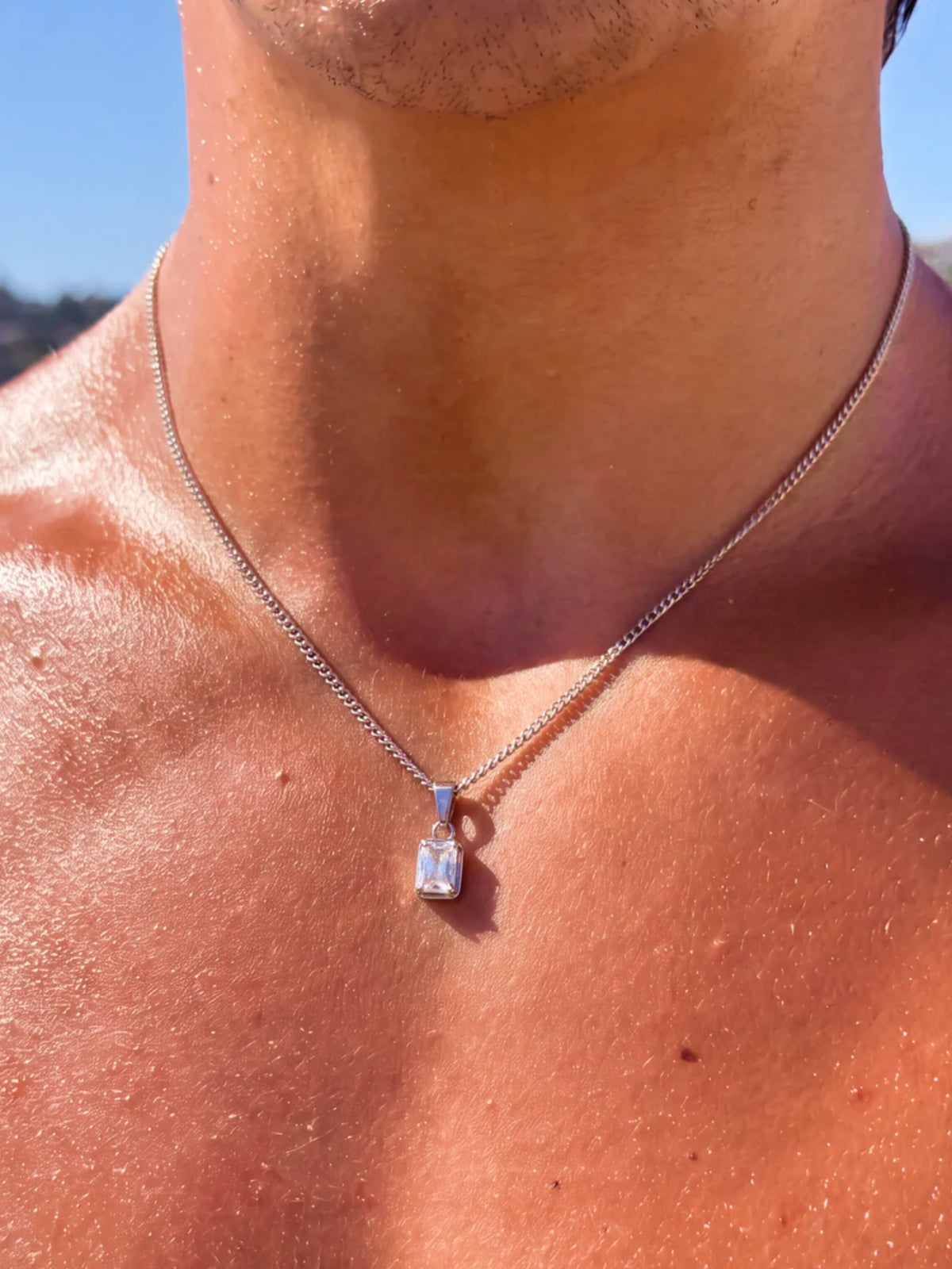 WHITE GEMSTONE CHAIN | Zilver