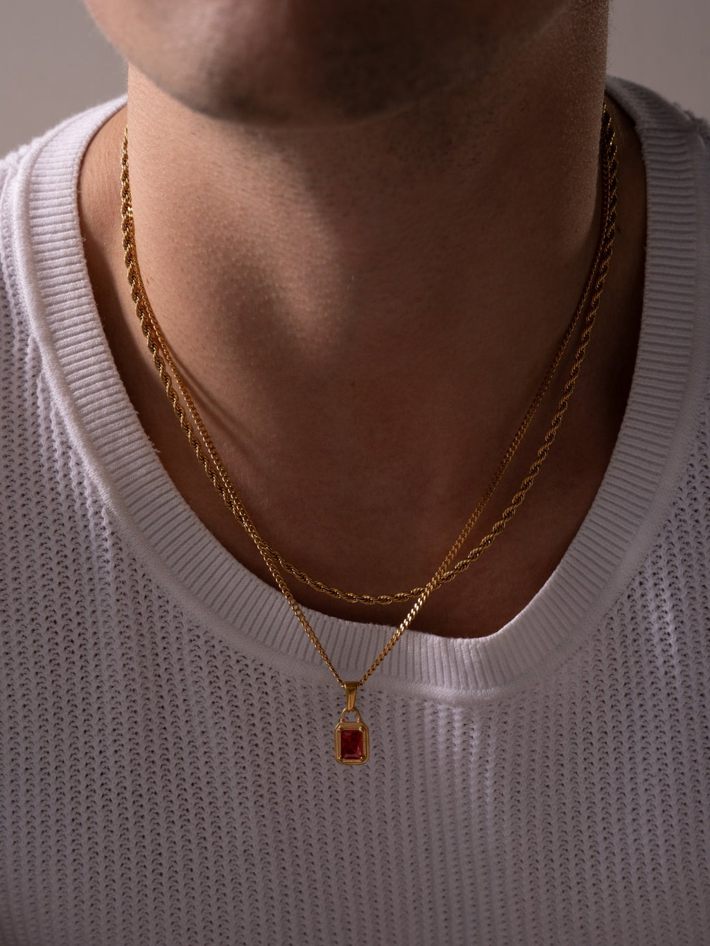 RED GEMSTONE CHAIN | 18K Goud