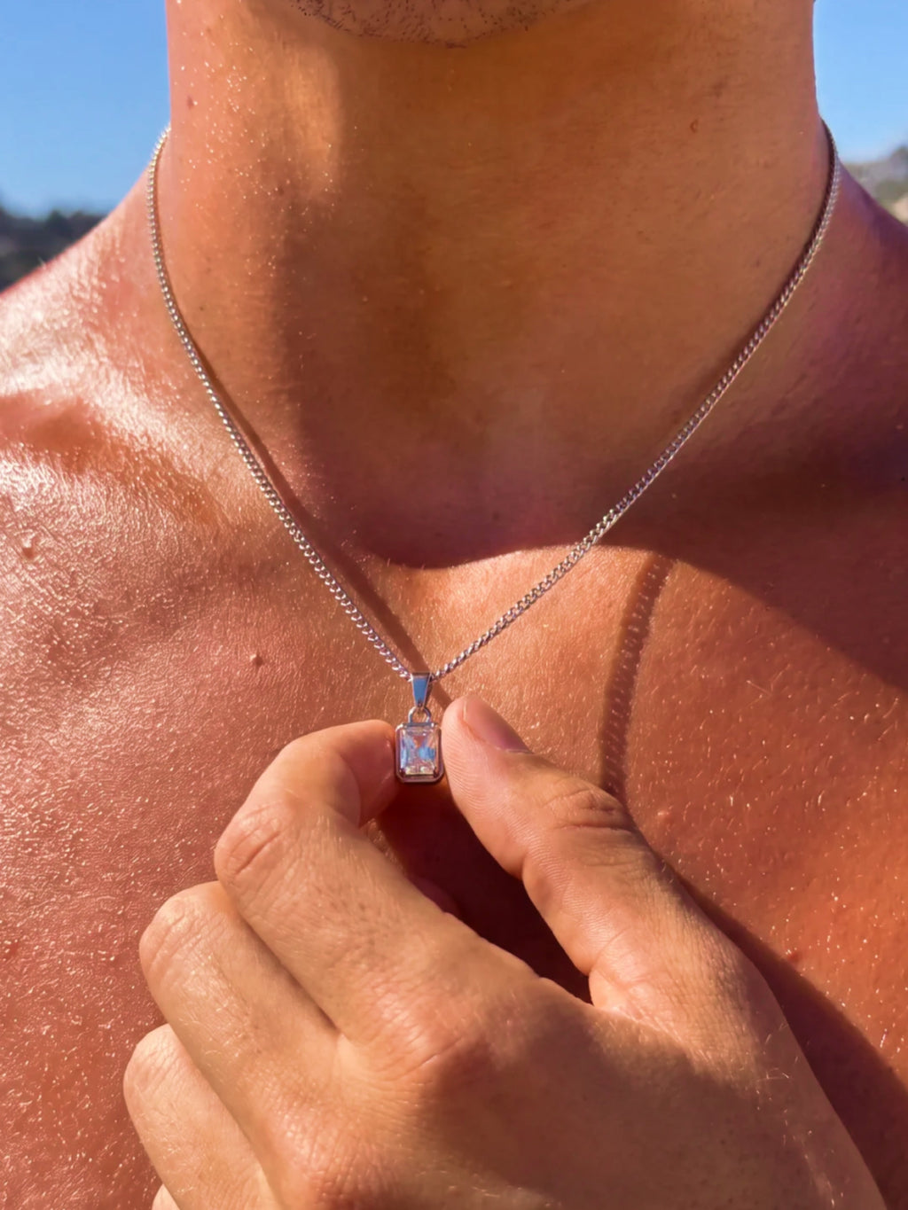 WHITE GEMSTONE CHAIN | Zilver