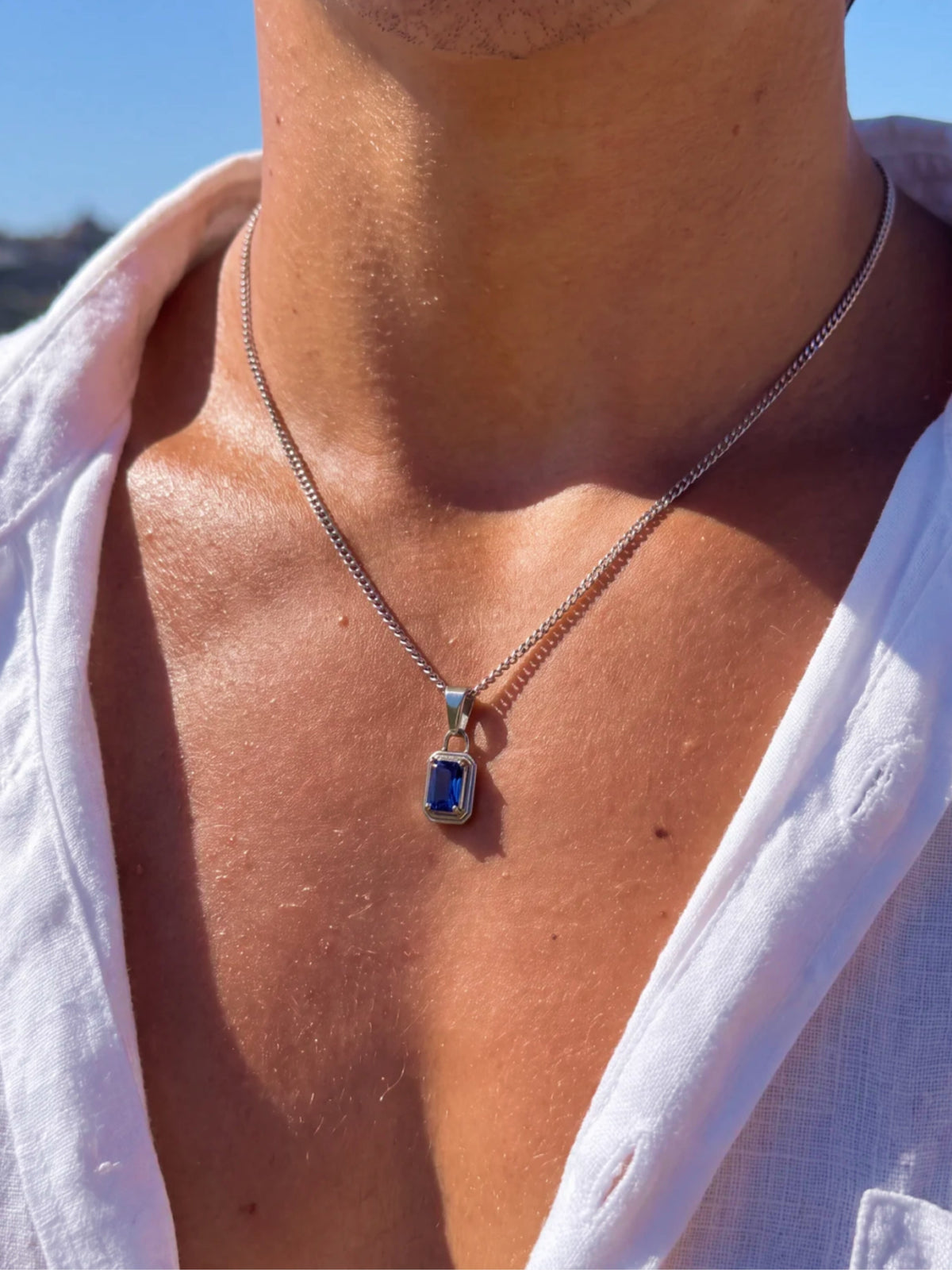 OCEAN GEMSTONE CHAIN | Zilver