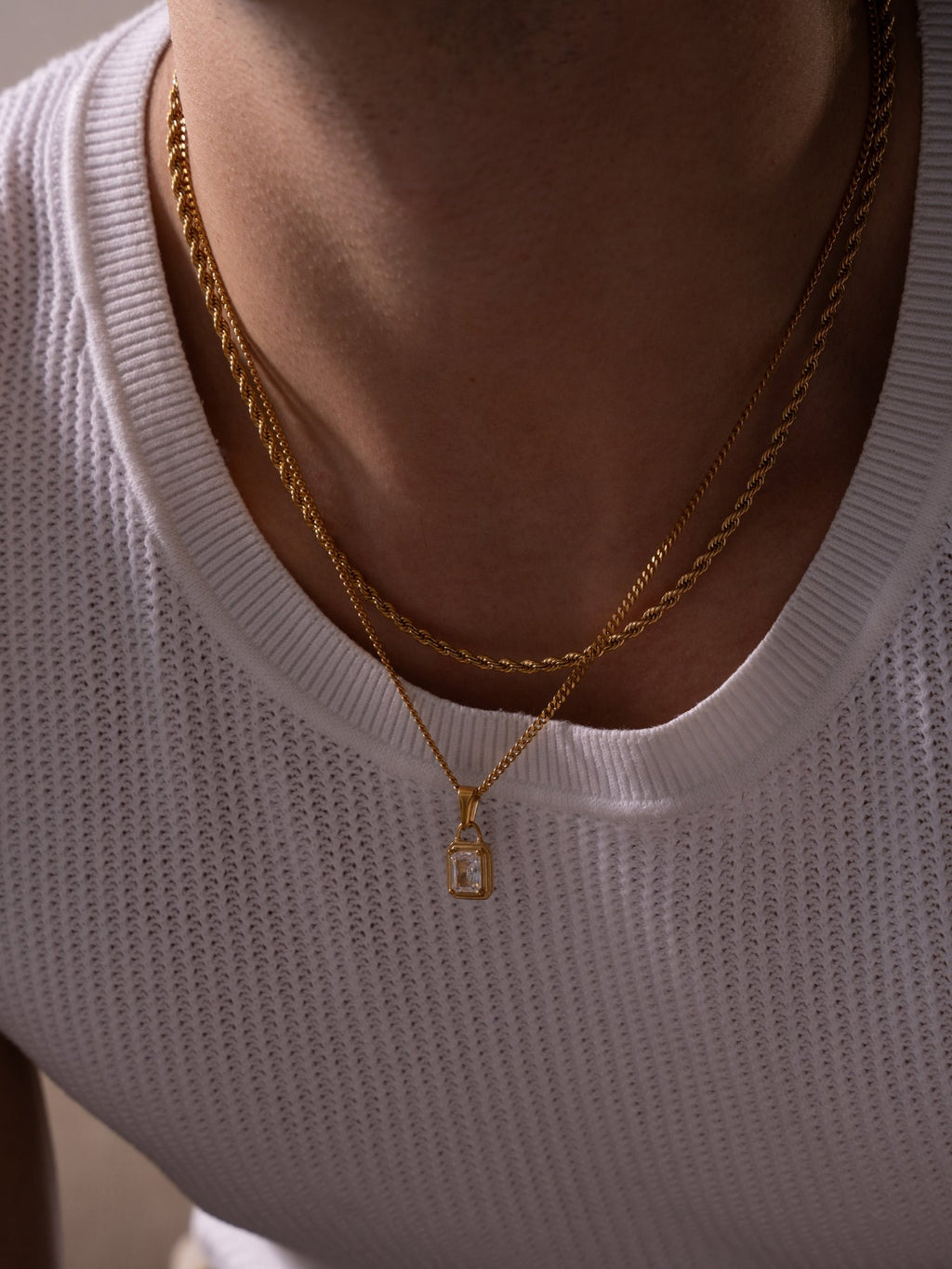 WHITE GEMSTONE CHAIN | 18K Goud