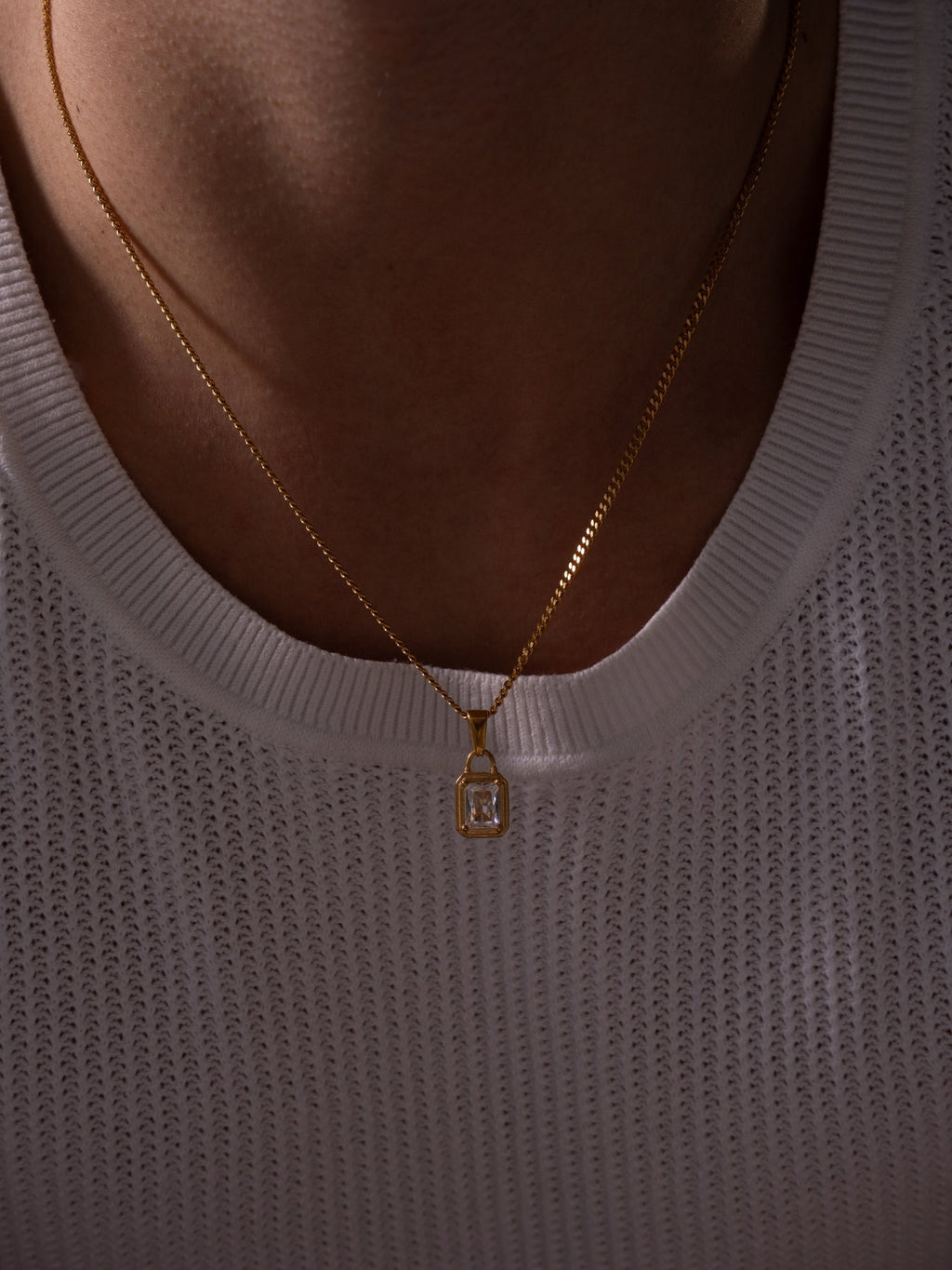 WHITE GEMSTONE CHAIN | 18K Goud