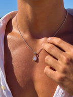 WHITE GEMSTONE CHAIN | Zilver