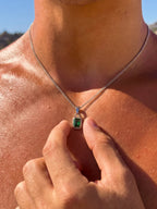 GREEN GEMSTONE CHAIN | Zilver