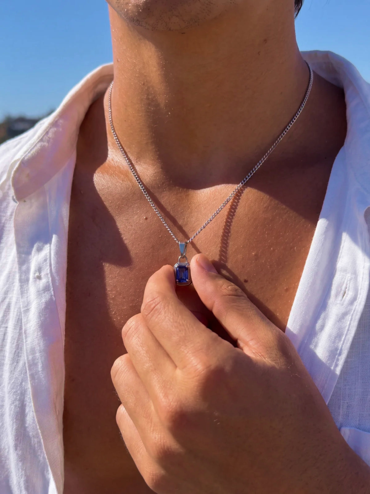 OCEAN GEMSTONE CHAIN | Zilver