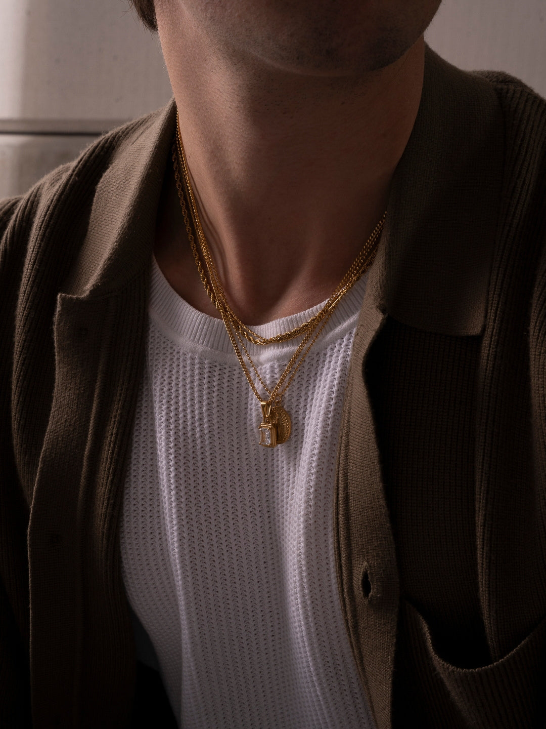 WHITE GEMSTONE CHAIN | 18K Goud